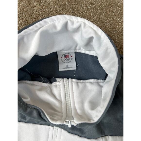 United States Olympic Committee  Size XL Jacket White & Gray Full Zip Made USA - Picture 7 of 10